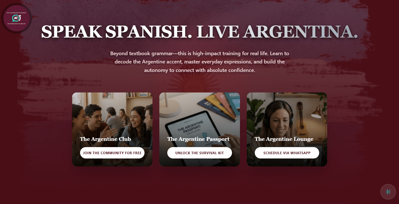 Landing page de Spanish From Argentina